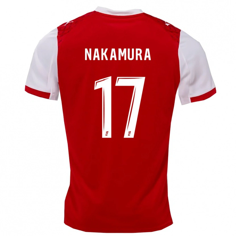 Danxen Dame Keito Nakamura #17 Rød Hvit Hjemmetrøye Drakt Trøye 2025/26 Skjorter T-Skjorte