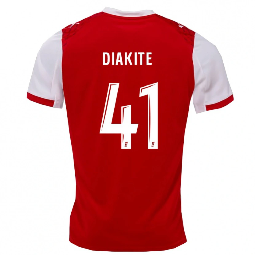 Danxen Dame Ibrahim Diakité #41 Rød Hvit Hjemmetrøye Drakt Trøye 2025/26 Skjorter T-Skjorte