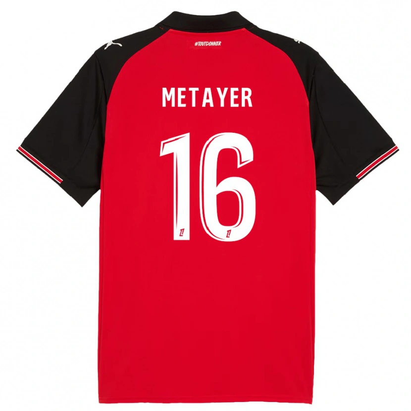 Danxen Dame Maxence Metayer #16 Rød Svart Hjemmetrøye Drakt Trøye 2025/26 Skjorter T-Skjorte
