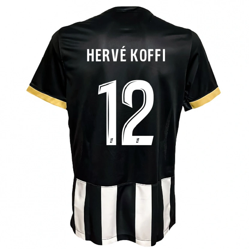 Danxen Dame Hervé Koffi #12 Svart Hvit Hjemmetrøye Drakt Trøye 2025/26 Skjorter T-Skjorte