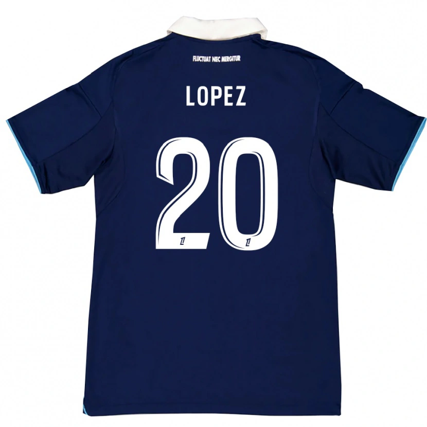 Danxen Dame Julien Lopez #20 Mørkeblå Hvit Hjemmetrøye Drakt Trøye 2025/26 Skjorter T-Skjorte