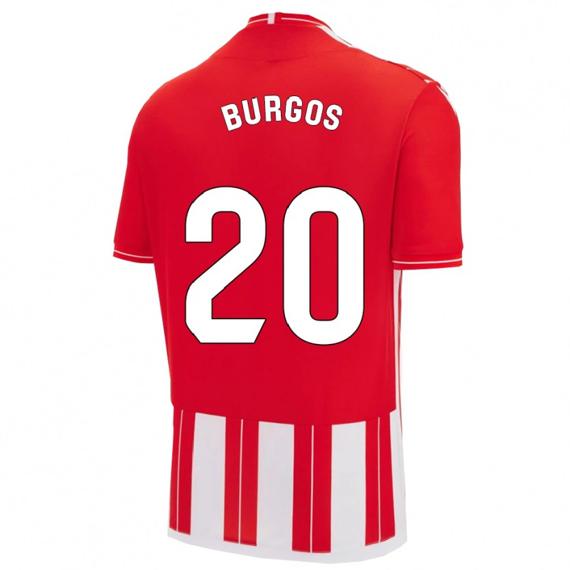Danxen Dame Iker Burgos #20 Rød Hvit Hjemmetrøye Drakt Trøye 2025/26 Skjorter T-Skjorte