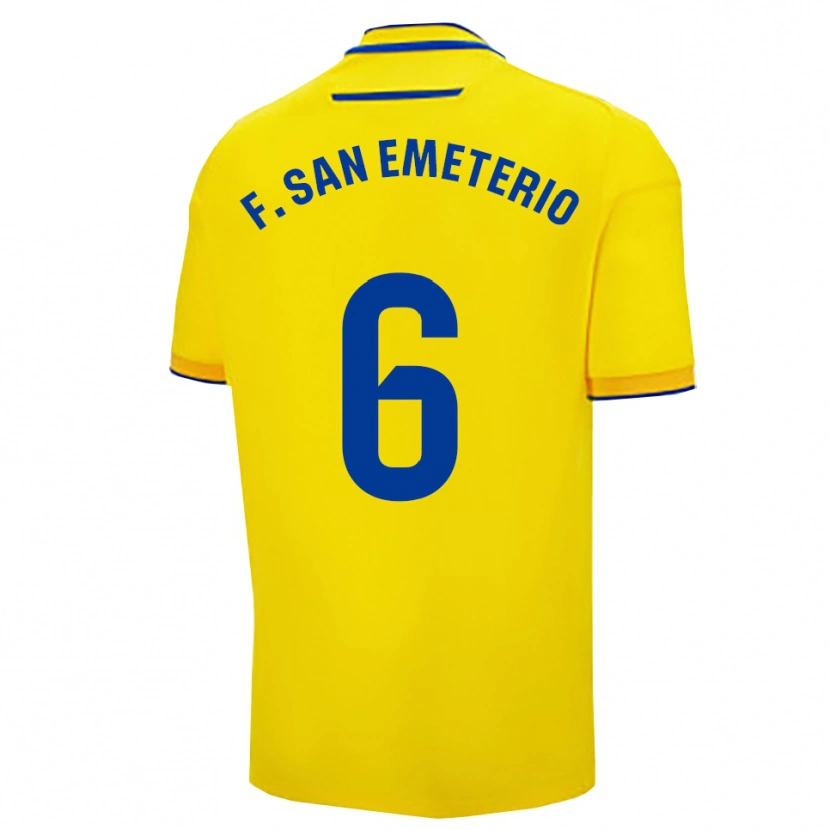 Danxen Dame Fede San Emeterio #6 Gul Marineblå Hjemmetrøye Drakt Trøye 2025/26 Skjorter T-Skjorte