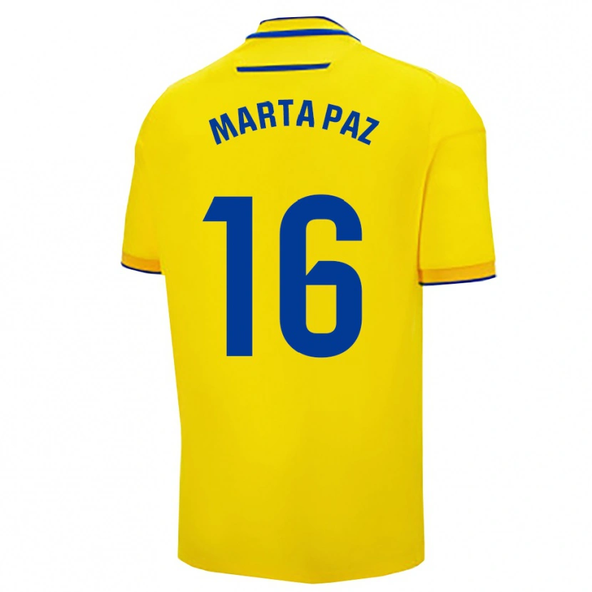 Danxen Dame Marta De Los Milagros Paz Cruz #16 Gul Marineblå Hjemmetrøye Drakt Trøye 2025/26 Skjorter T-Skjorte
