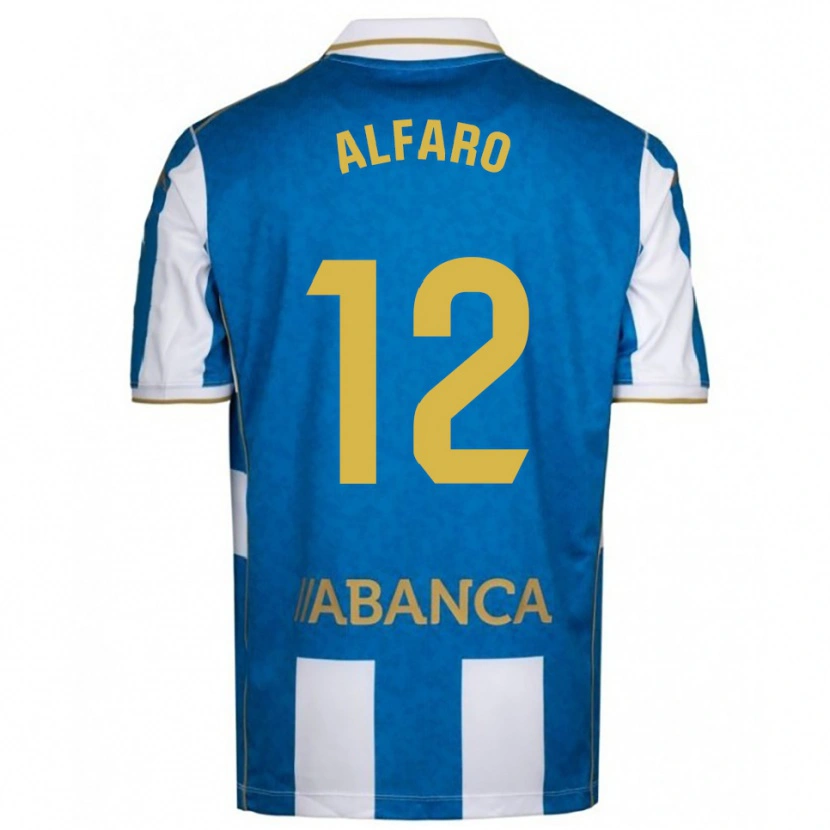 Danxen Dame Alejandro Alfaro #12 Hvit Blå Hjemmetrøye Drakt Trøye 2025/26 Skjorter T-Skjorte