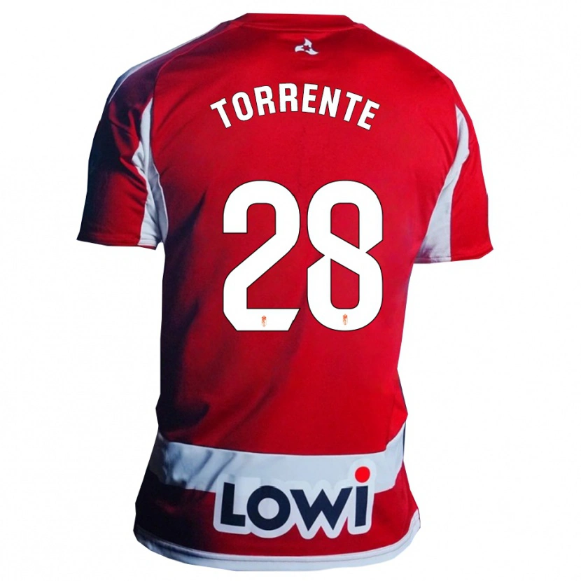 Danxen Dame Raúl Torrente #28 Rød Hvit Hjemmetrøye Drakt Trøye 2025/26 Skjorter T-Skjorte