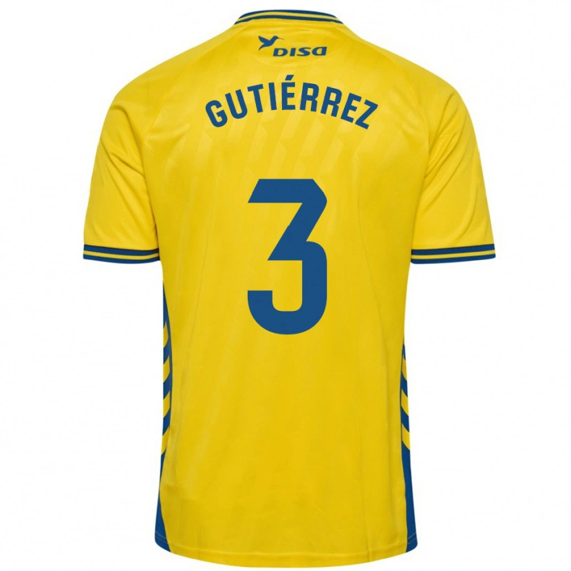 Danxen Dame Cristian Gutiérrez #3 Gul Blå Hjemmetrøye Drakt Trøye 2025/26 Skjorter T-Skjorte