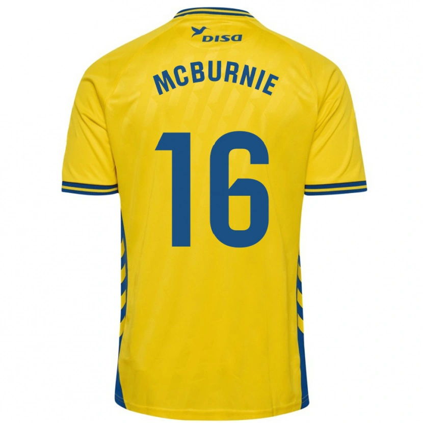 Danxen Dame Oli Mcburnie #16 Gul Blå Hjemmetrøye Drakt Trøye 2025/26 Skjorter T-Skjorte