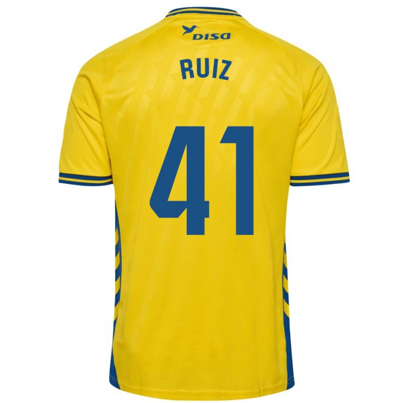Danxen Dame Sergio Ruiz #41 Gul Blå Hjemmetrøye Drakt Trøye 2025/26 Skjorter T-Skjorte