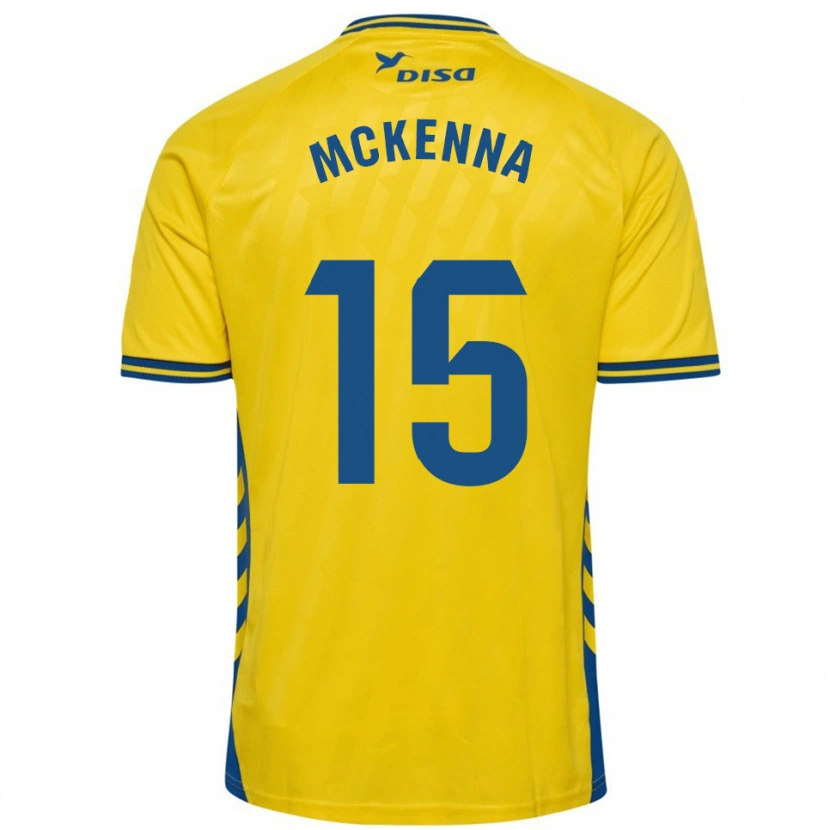 Danxen Dame Scott Mckenna #15 Gul Blå Hjemmetrøye Drakt Trøye 2025/26 Skjorter T-Skjorte