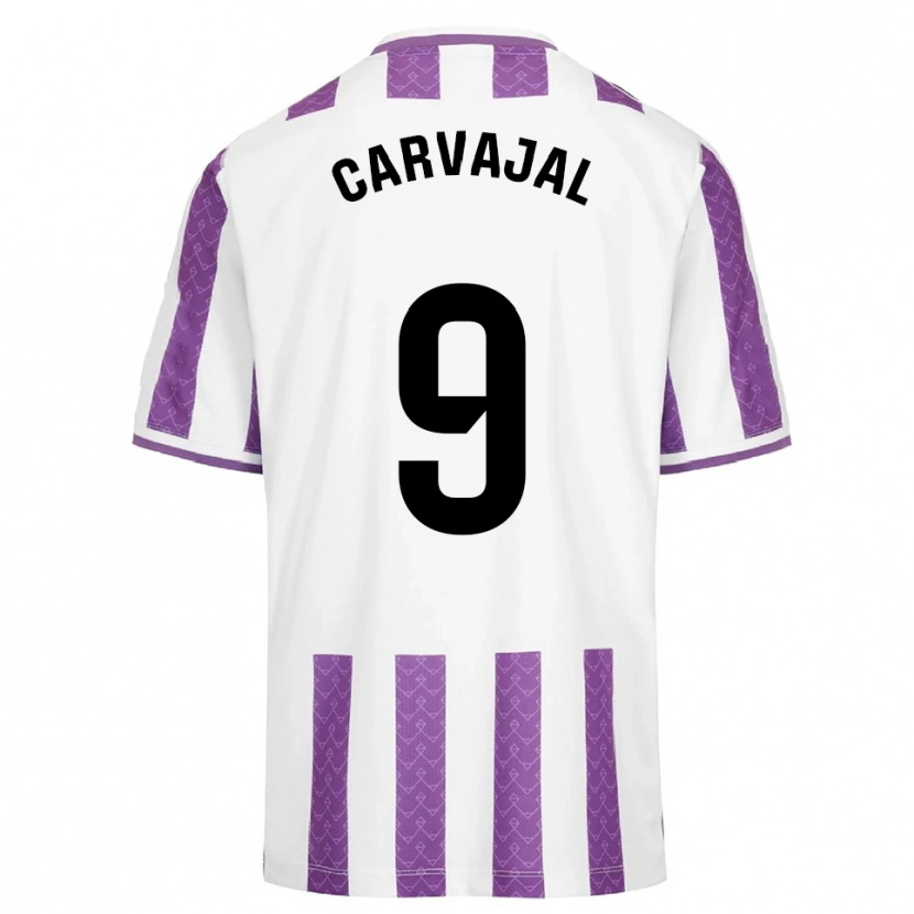 Danxen Dame Ángel Carvajal #9 Lilla Hvit Hjemmetrøye Drakt Trøye 2025/26 Skjorter T-Skjorte