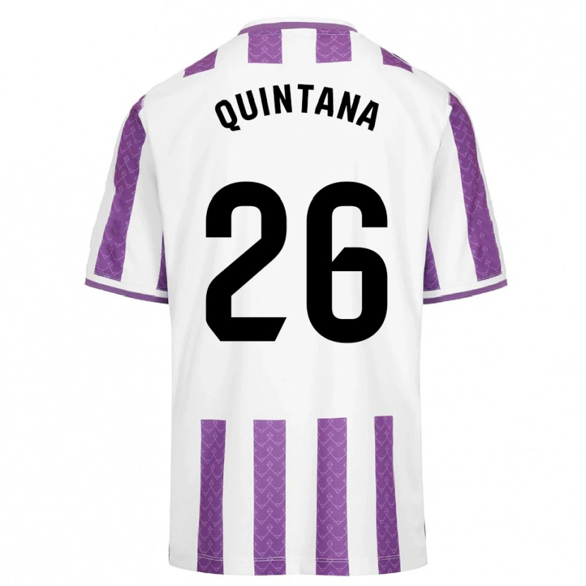 Danxen Dame Alberto Quintana #26 Lilla Hvit Hjemmetrøye Drakt Trøye 2025/26 Skjorter T-Skjorte
