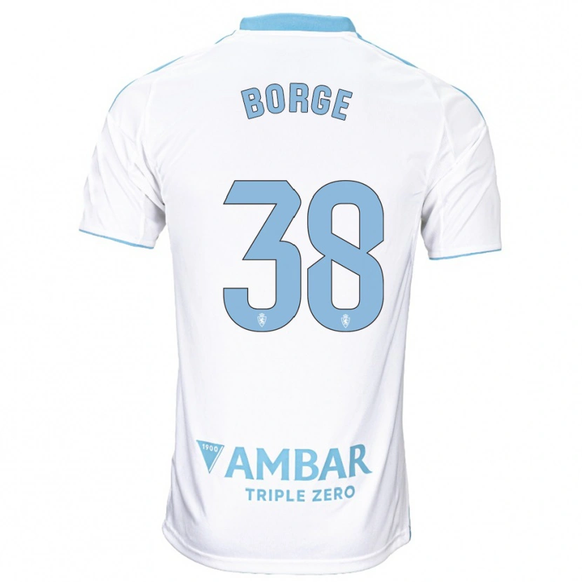 Danxen Dame Andrés Borge #38 Hvit Lyseblå Hjemmetrøye Drakt Trøye 2025/26 Skjorter T-Skjorte