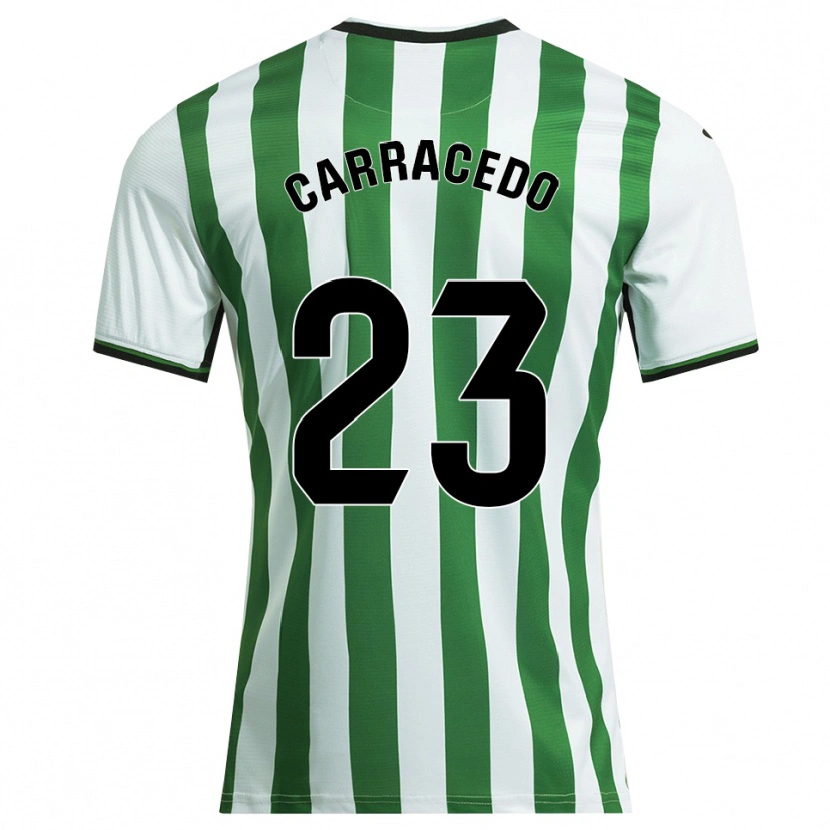 Danxen Dame Cristian Carracedo #23 Hvit Grønn Hjemmetrøye Drakt Trøye 2025/26 Skjorter T-Skjorte