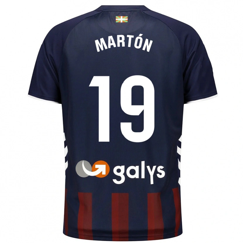 Danxen Dame Javi Martón #19 Marineblå Rød Hjemmetrøye Drakt Trøye 2025/26 Skjorter T-Skjorte