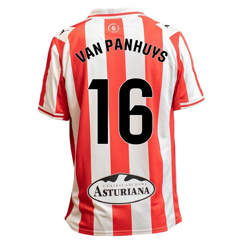 Danxen Dame Pieter Van Panhuys #16 Hvit Rød Hjemmetrøye Drakt Trøye 2025/26 Skjorter T-Skjorte