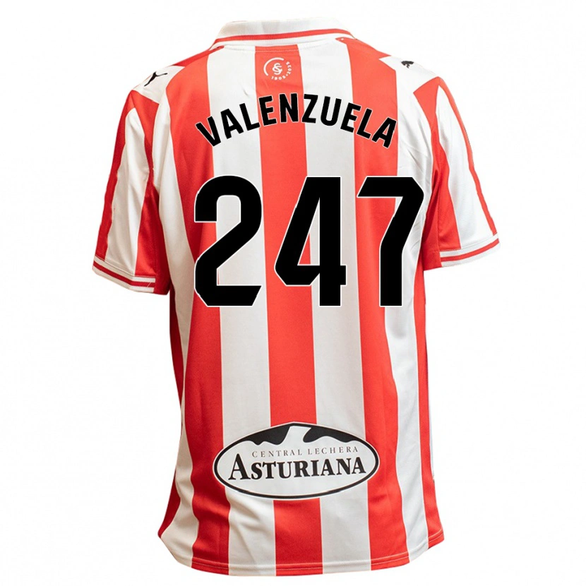 Danxen Dame Sebastián Valenzuela #247 Hvit Rød Hjemmetrøye Drakt Trøye 2025/26 Skjorter T-Skjorte