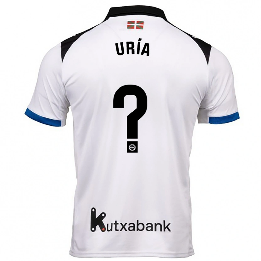 Danxen Dame Iker Uría #0 Hvit Blå Bortetrøye Drakt Trøye 2025/26 Skjorter T-Skjorte