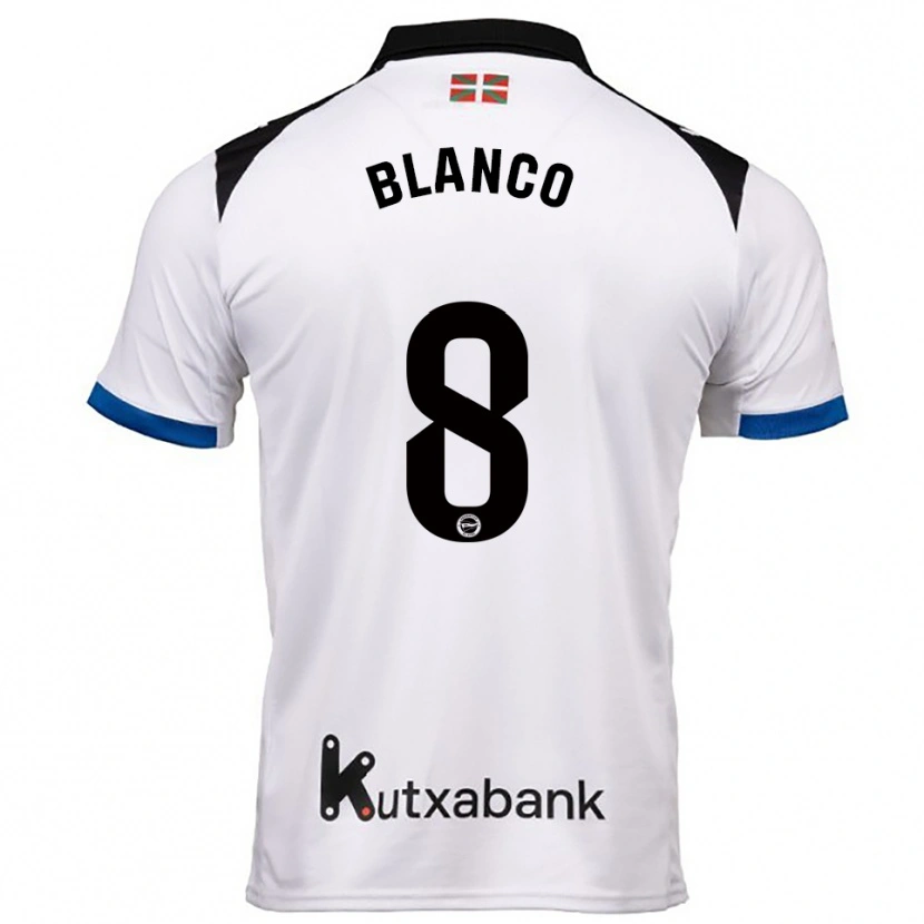Danxen Dame Antonio Blanco #8 Hvit Blå Bortetrøye Drakt Trøye 2025/26 Skjorter T-Skjorte