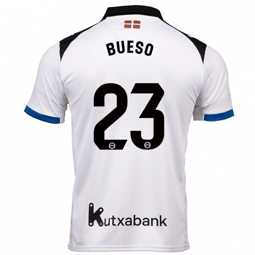 Danxen Dame Alejandro Bueso #23 Hvit Blå Bortetrøye Drakt Trøye 2025/26 Skjorter T-Skjorte