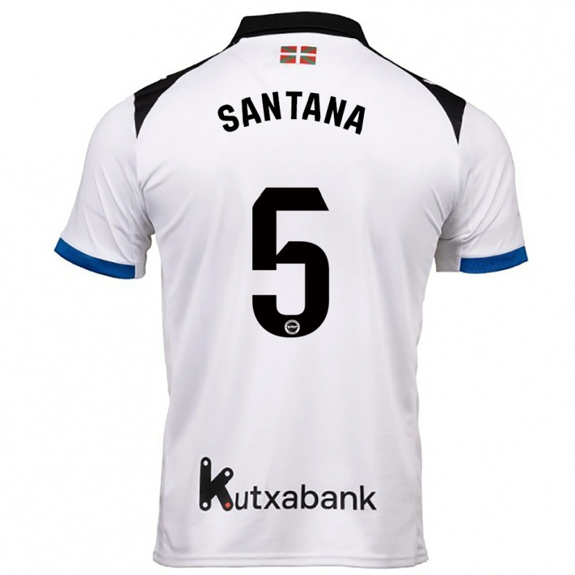 Danxen Dame Vanesa Santana #5 Hvit Blå Bortetrøye Drakt Trøye 2025/26 Skjorter T-Skjorte