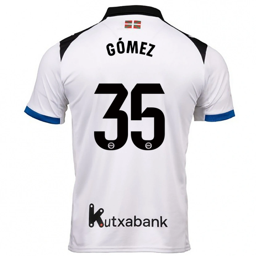 Danxen Dame Jorge Gómez #35 Hvit Blå Bortetrøye Drakt Trøye 2025/26 Skjorter T-Skjorte