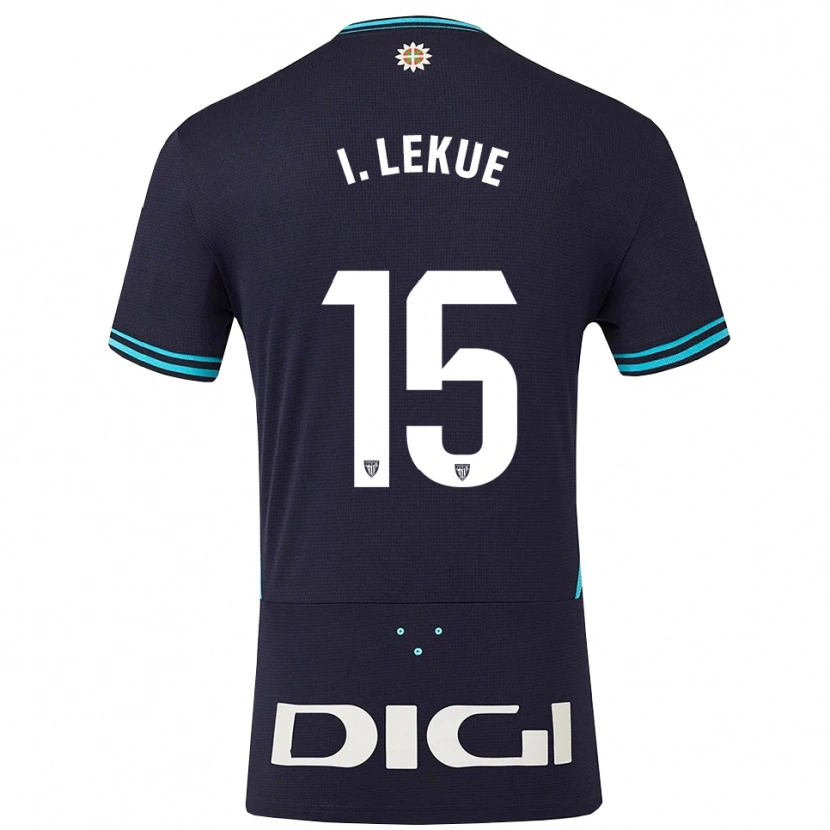 Danxen Dame Iñigo Lekue #15 Marineblå Lyseblå Bortetrøye Drakt Trøye 2025/26 Skjorter T-Skjorte