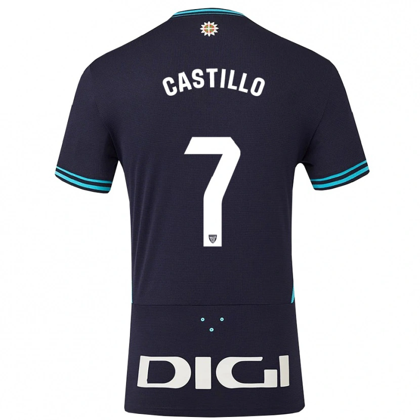Danxen Dame Unai Castillo #7 Marineblå Lyseblå Bortetrøye Drakt Trøye 2025/26 Skjorter T-Skjorte