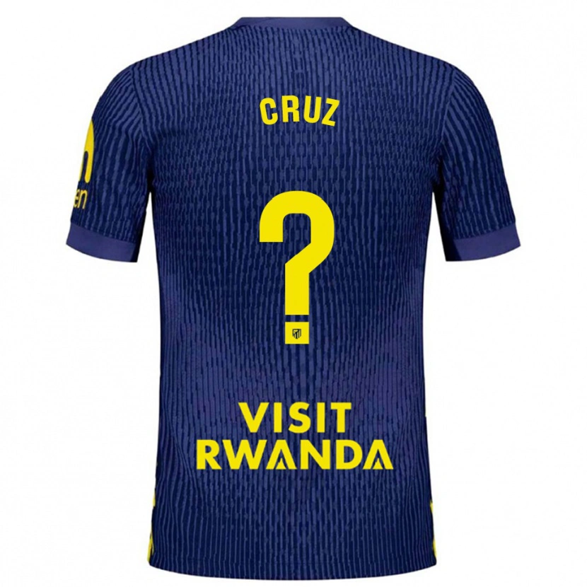 Danxen Dame Alberto Cruz #0 Marineblå Gul Bortetrøye Drakt Trøye 2025/26 Skjorter T-Skjorte