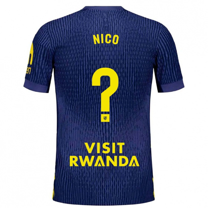 Danxen Dame Nico Fernández #0 Marineblå Gul Bortetrøye Drakt Trøye 2025/26 Skjorter T-Skjorte