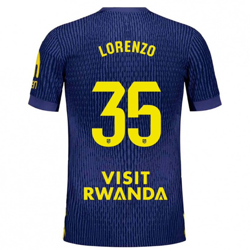 Danxen Dame Diego Lorenzo #35 Marineblå Gul Bortetrøye Drakt Trøye 2025/26 Skjorter T-Skjorte