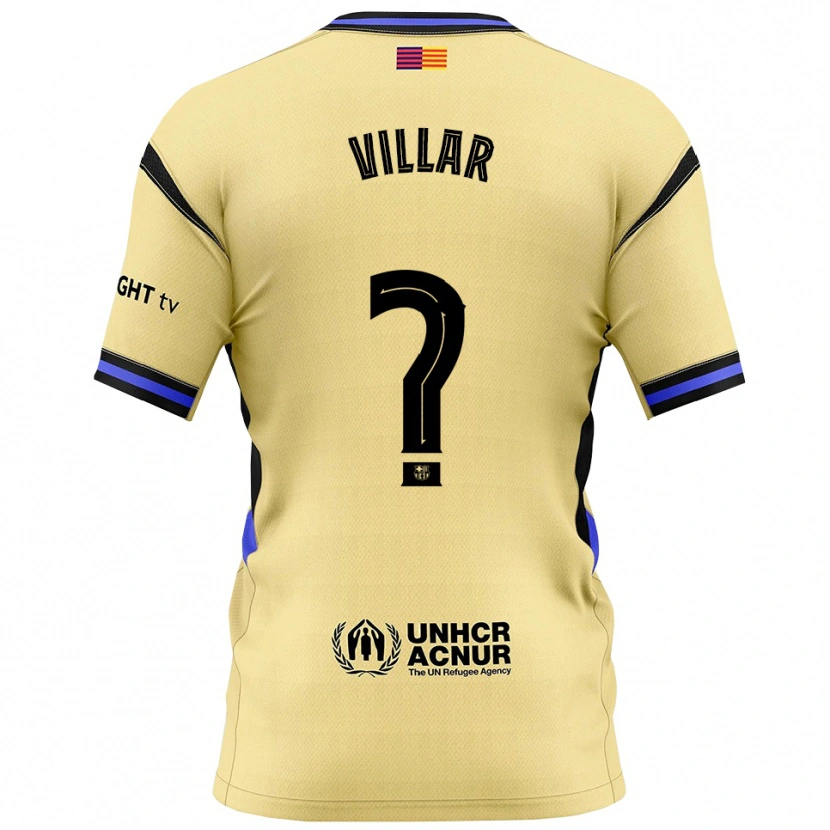 Danxen Dame Pedro Villar #0 Gul Svart Bortetrøye Drakt Trøye 2025/26 Skjorter T-Skjorte