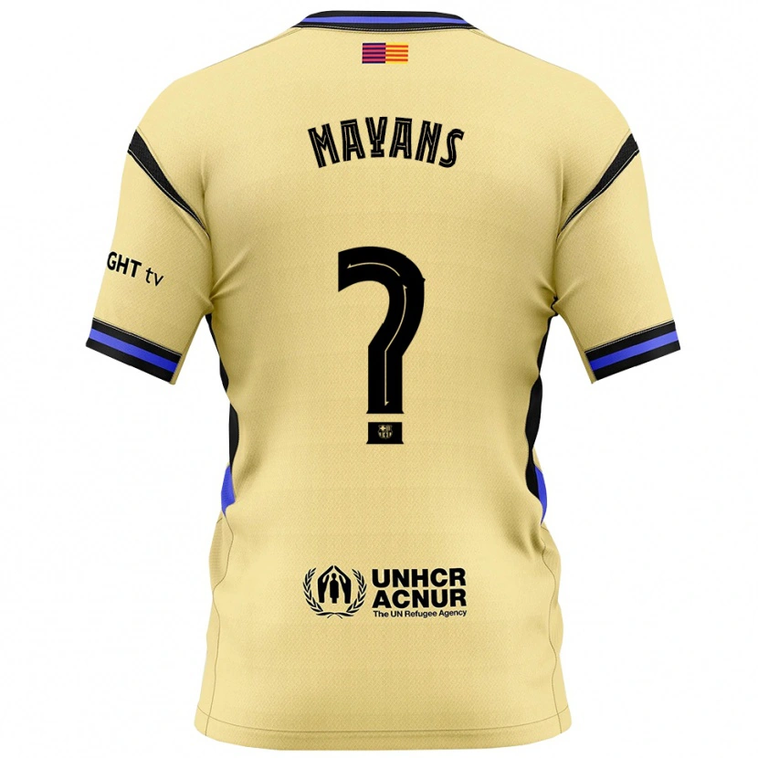 Danxen Dame Sergi Mayans #0 Gul Svart Bortetrøye Drakt Trøye 2025/26 Skjorter T-Skjorte