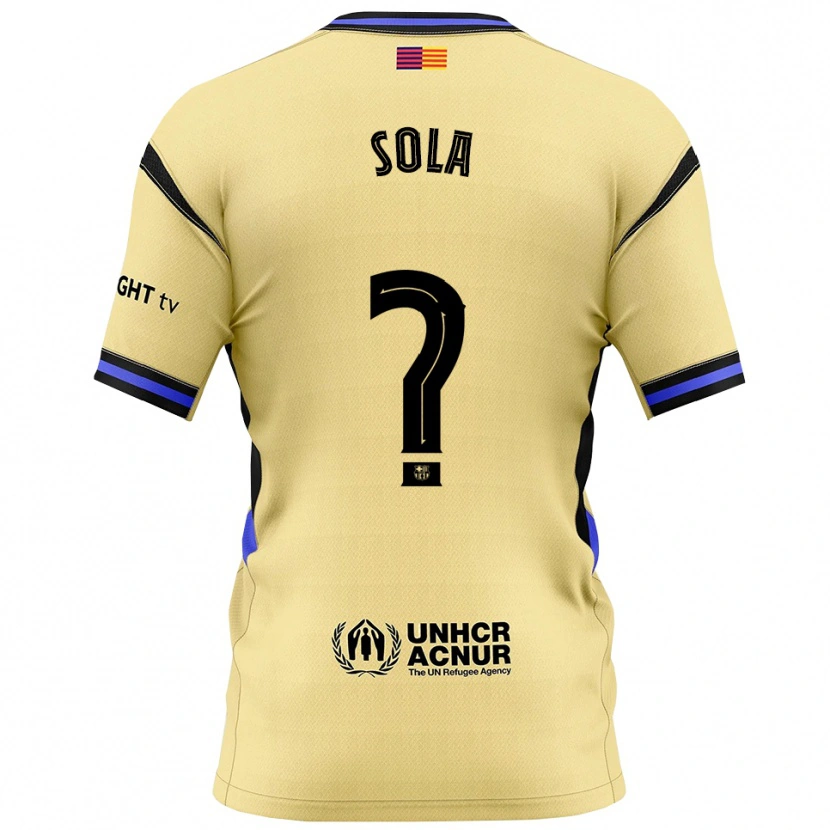 Danxen Dame Arnau Sola #0 Gul Svart Bortetrøye Drakt Trøye 2025/26 Skjorter T-Skjorte
