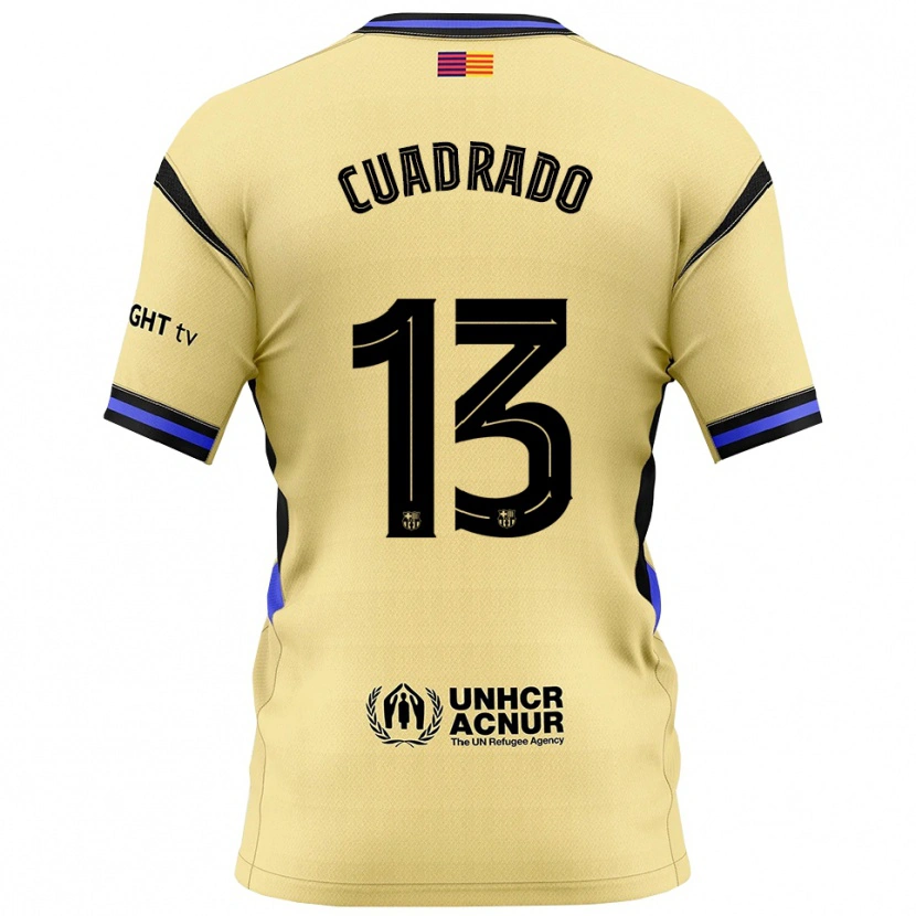 Danxen Dame Adrián Cuadrado #13 Gul Svart Bortetrøye Drakt Trøye 2025/26 Skjorter T-Skjorte