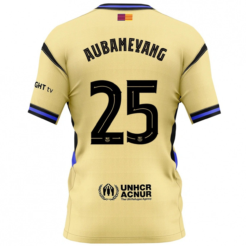 Danxen Dame Pierre Emerick Aubameyang #25 Gul Svart Bortetrøye Drakt Trøye 2025/26 Skjorter T-Skjorte