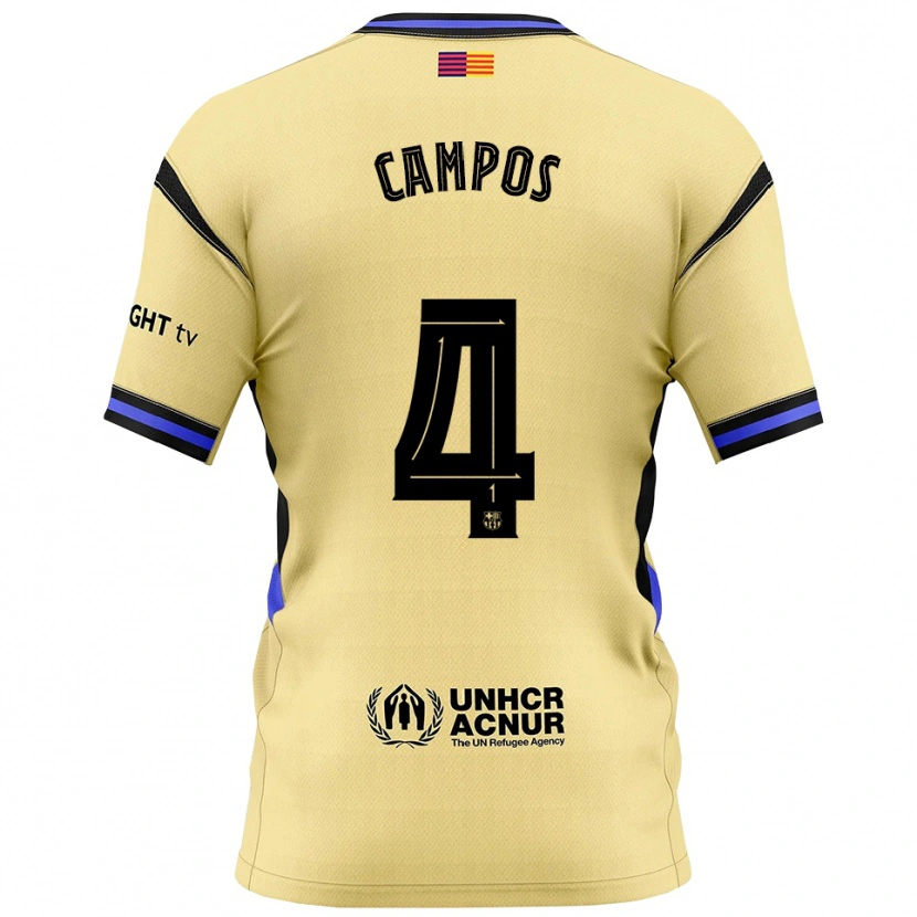 Danxen Dame Alex Campos #4 Gul Svart Bortetrøye Drakt Trøye 2025/26 Skjorter T-Skjorte