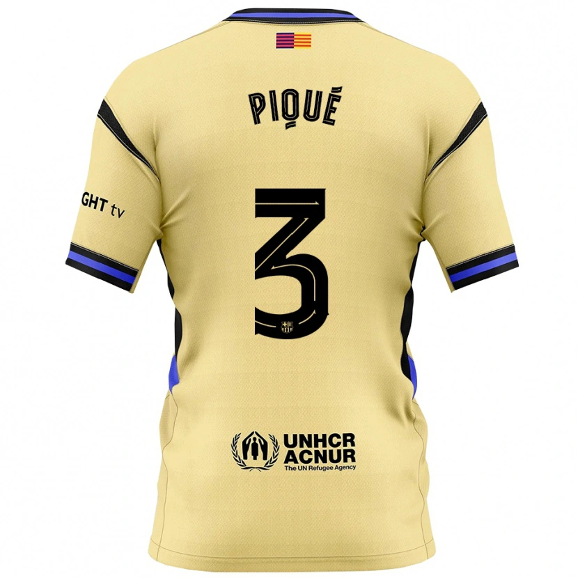 Danxen Dame Gerard Pique #3 Gul Svart Bortetrøye Drakt Trøye 2025/26 Skjorter T-Skjorte