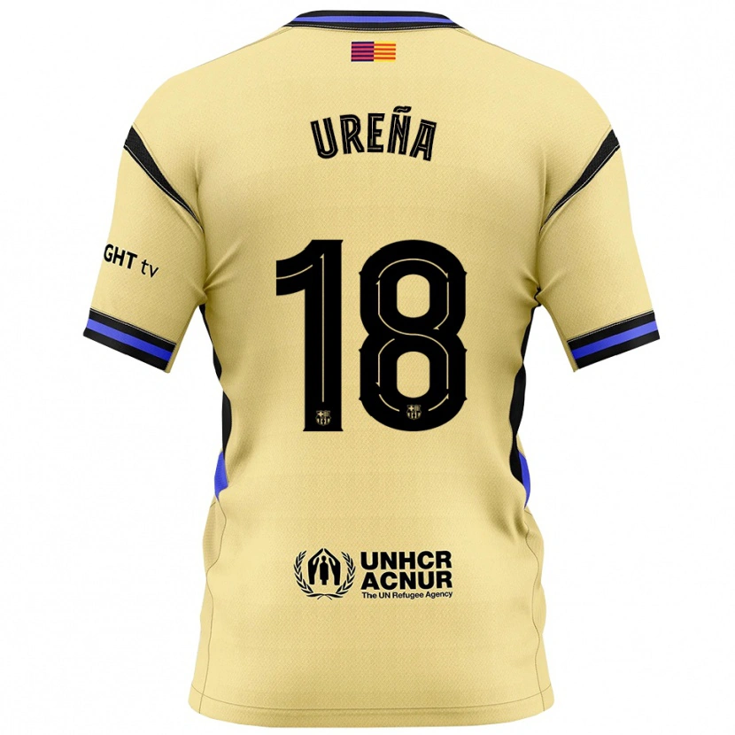 Danxen Dame Óscar Ureña #18 Gul Svart Bortetrøye Drakt Trøye 2025/26 Skjorter T-Skjorte