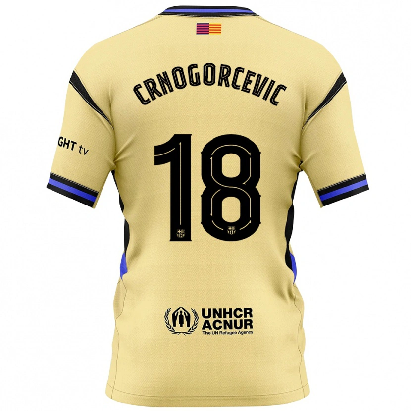 Danxen Dame Ana-Maria Crnogorcevic #18 Gul Svart Bortetrøye Drakt Trøye 2025/26 Skjorter T-Skjorte
