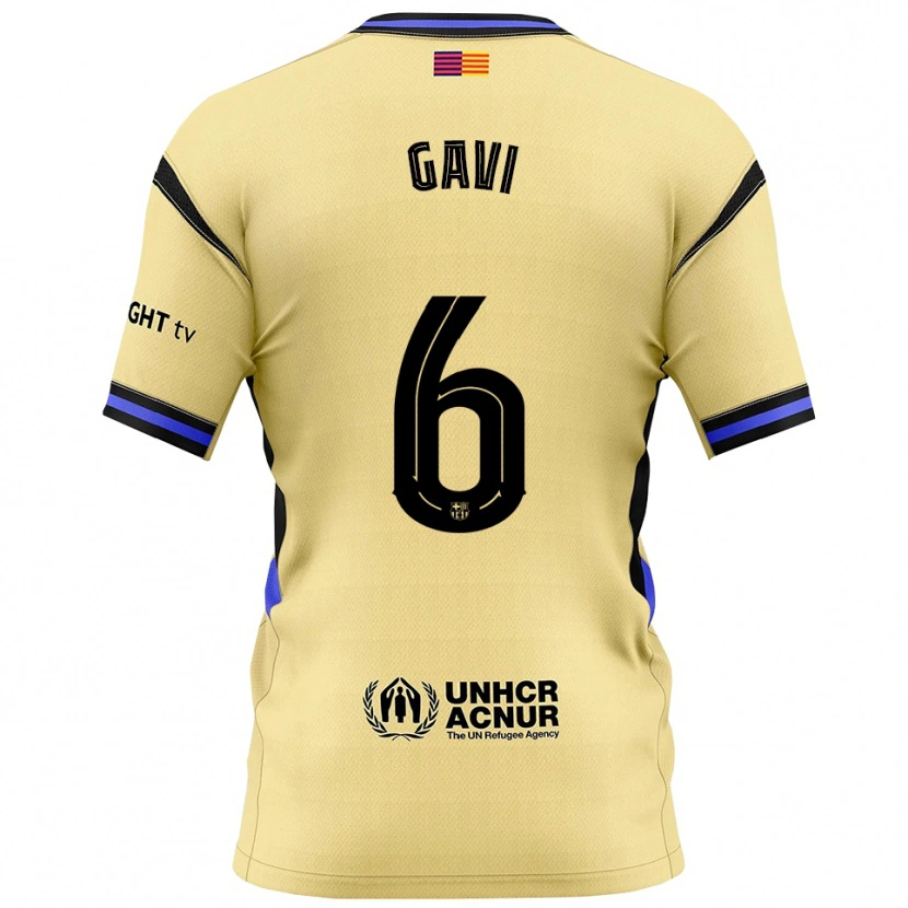 Danxen Dame Gavi #6 Gul Svart Bortetrøye Drakt Trøye 2025/26 Skjorter T-Skjorte