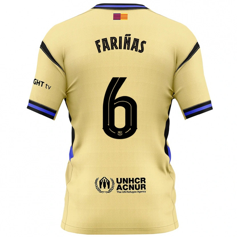 Danxen Dame Brian Fariñas #6 Gul Svart Bortetrøye Drakt Trøye 2025/26 Skjorter T-Skjorte