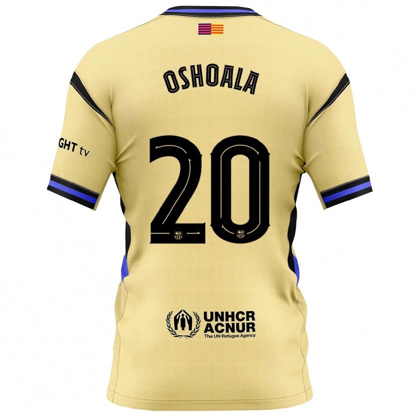 Danxen Dame Asisat Oshoala #20 Gul Svart Bortetrøye Drakt Trøye 2025/26 Skjorter T-Skjorte