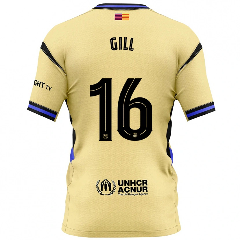 Danxen Dame Adrian Gill #16 Gul Svart Bortetrøye Drakt Trøye 2025/26 Skjorter T-Skjorte