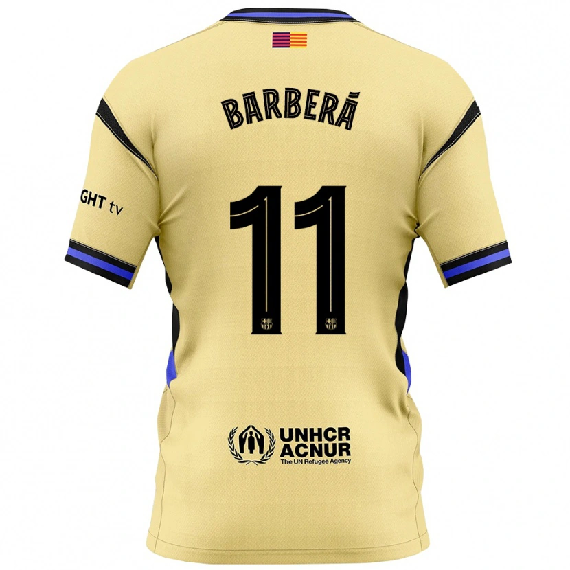 Danxen Dame Víctor Barberá #11 Gul Svart Bortetrøye Drakt Trøye 2025/26 Skjorter T-Skjorte