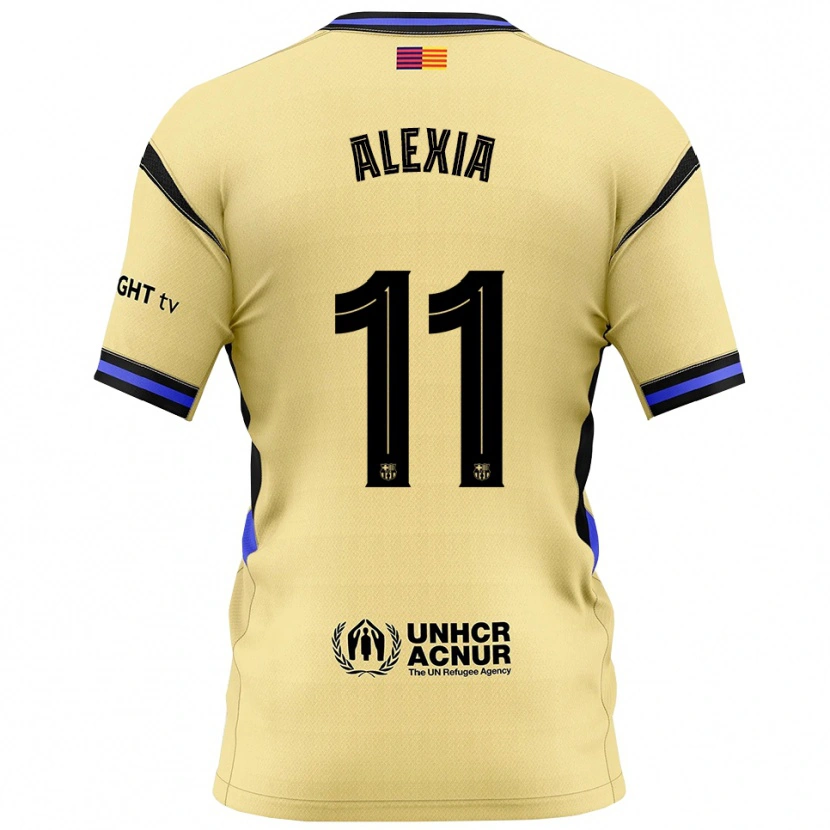 Danxen Dame Alexia Putellas #11 Gul Svart Bortetrøye Drakt Trøye 2025/26 Skjorter T-Skjorte