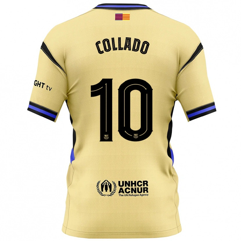 Danxen Dame Alex Collado #10 Gul Svart Bortetrøye Drakt Trøye 2025/26 Skjorter T-Skjorte
