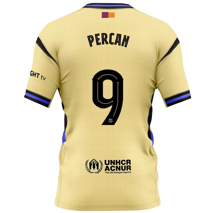 Danxen Dame Diego Percan #9 Gul Svart Bortetrøye Drakt Trøye 2025/26 Skjorter T-Skjorte