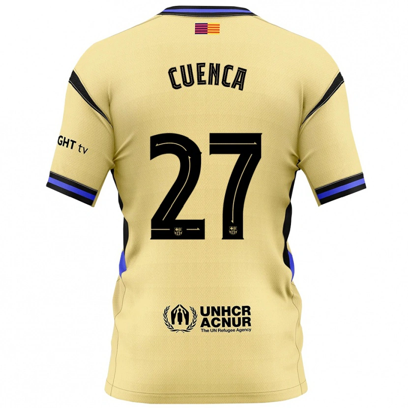 Danxen Dame Andrés Cuenca #27 Gul Svart Bortetrøye Drakt Trøye 2025/26 Skjorter T-Skjorte