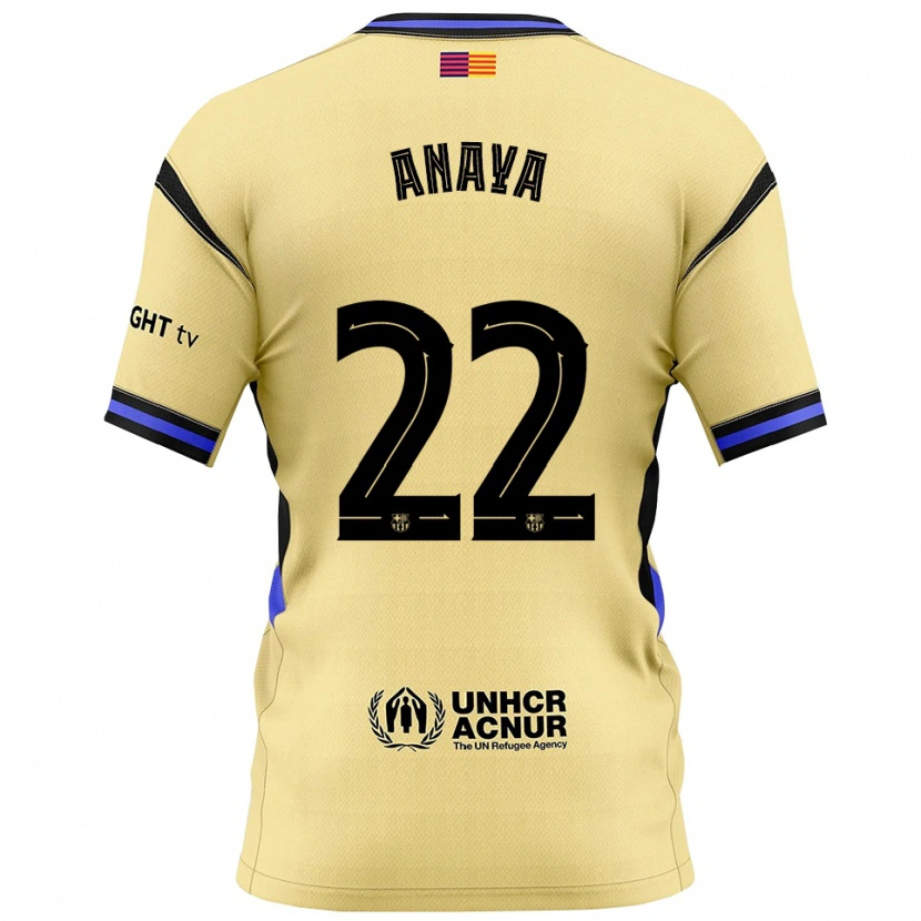 Danxen Dame Joan Anaya #22 Gul Svart Bortetrøye Drakt Trøye 2025/26 Skjorter T-Skjorte